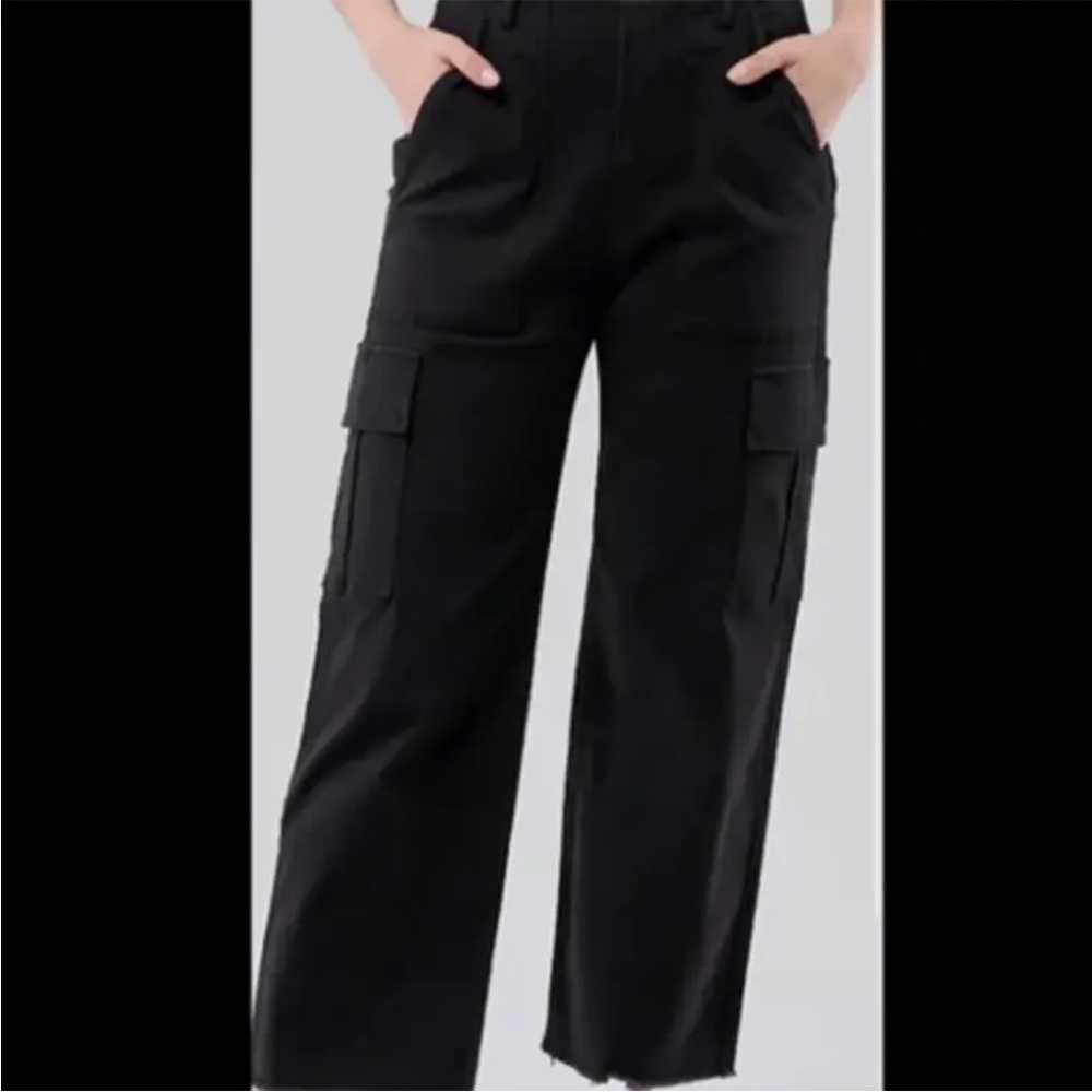 High Rise Cargo Pants Straight Leg